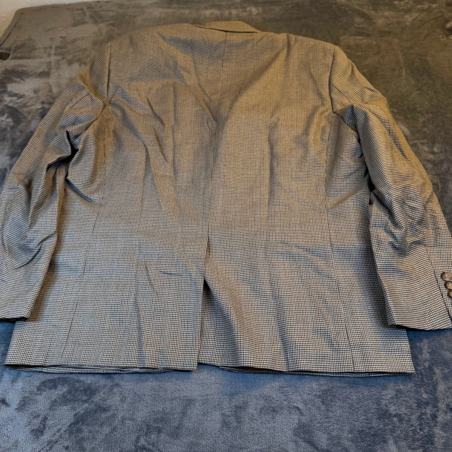 Ralph Lauren Lauren Ralph Lauren Houndstooth Blazer Jacket Sport Coat Two Button Mens 46 Beige Wool Check Business Casual 90s? No N/A Size 46R - 5 Thumbnail