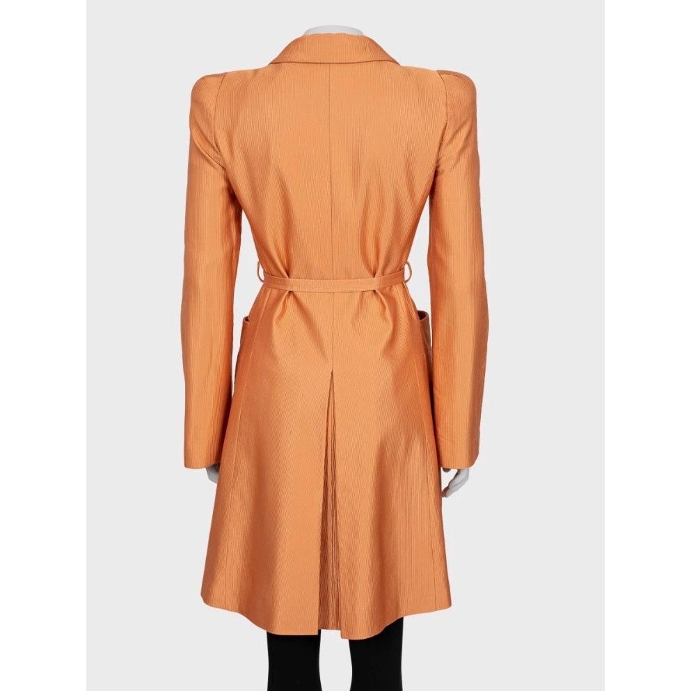 Roberto Cavalli Roberto Cavalli Orange Belted Trench Coat - Size M Size M / US 6-8 / IT 42-44 - 6 Thumbnail