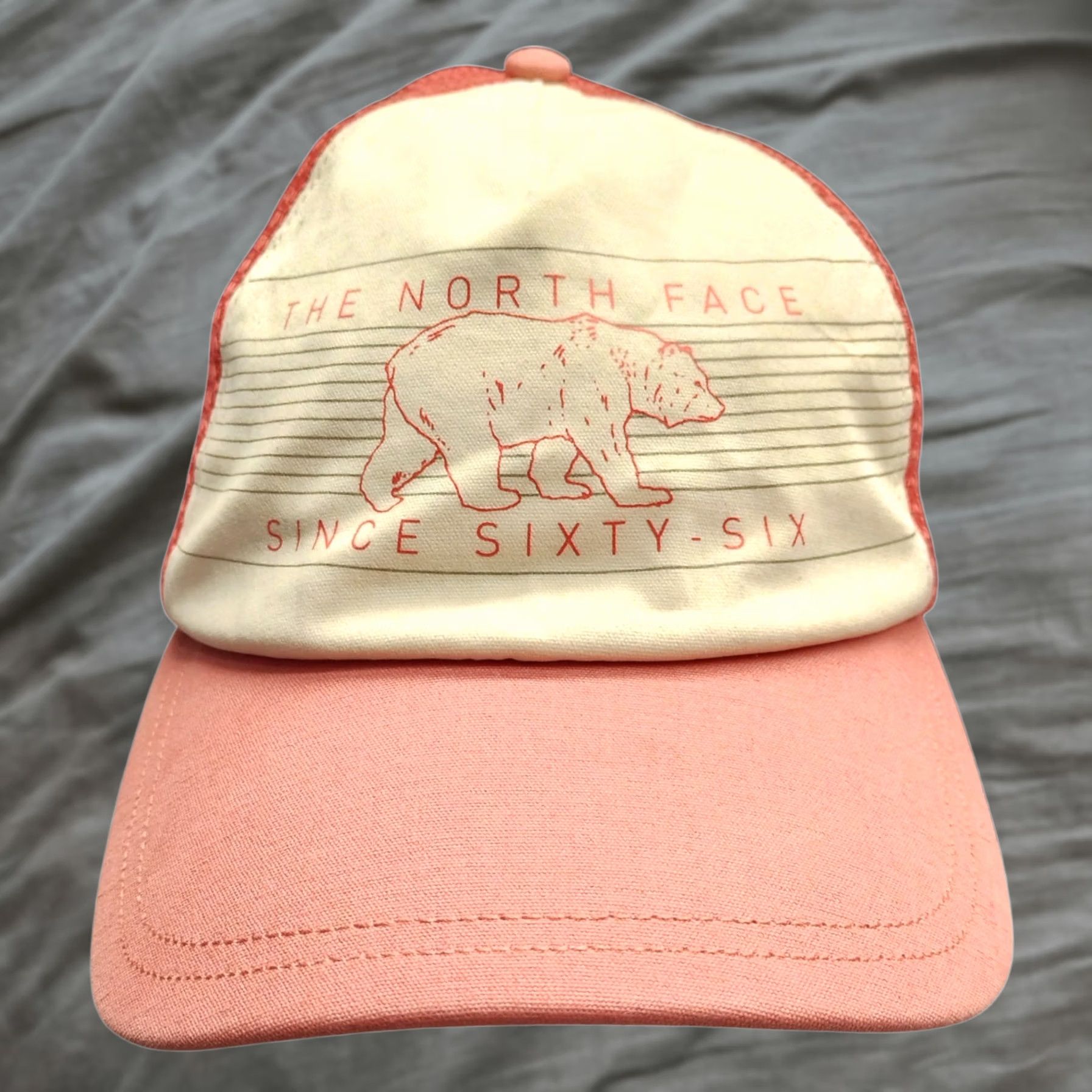 The North Face The North Face Mudder Trucker Hat Womens O/S Pink White Bear Graphic Snapback Size ONE SIZE - 1 Thumbnail