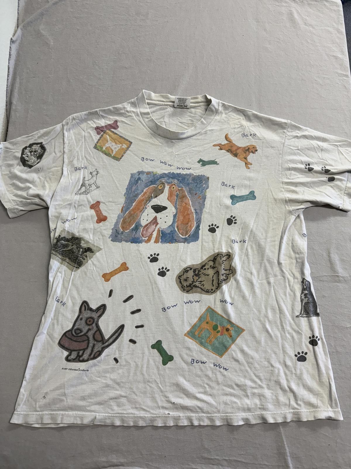 Designer Vintage Dog Art AOP T-shirt 1997 Rel-e-Vant Tees Bow Wow L Size US XL / EU 56 / 4 - 1 Thumbnail