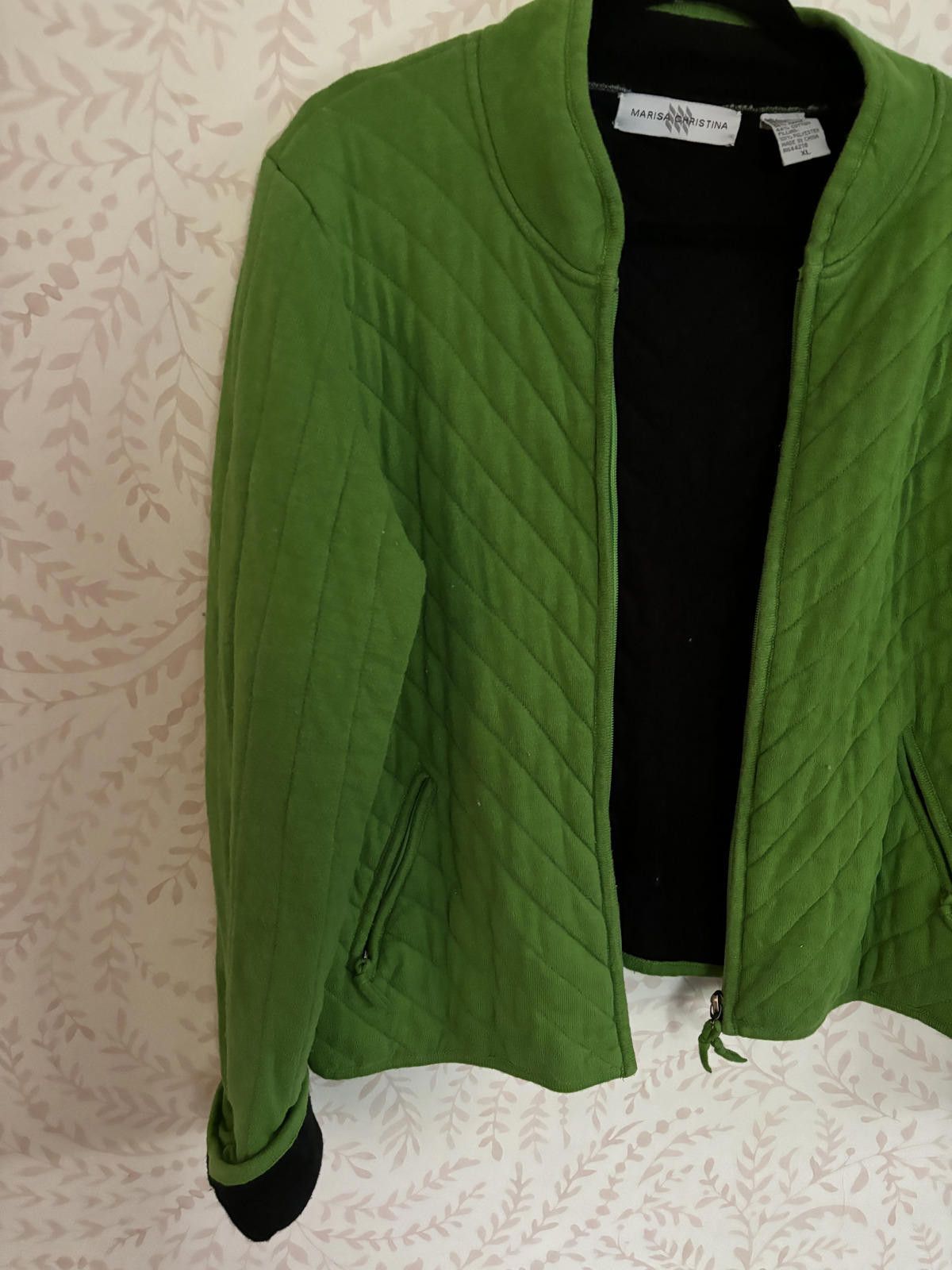 Designer Vintage Cotton Marisa Christina Quilted Green Jacket - XL Size XL / US 12-14 / IT 48-50 - 3 Thumbnail