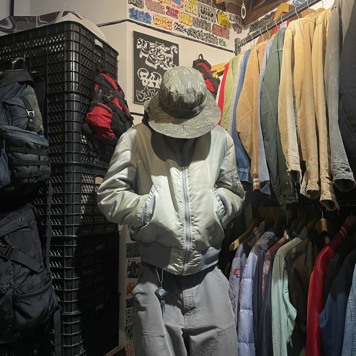 Other GREENBERIER Bomber MA-1 flight natural faded vintage jacket Size US M / EU 48-50 / 2 - 4 Thumbnail
