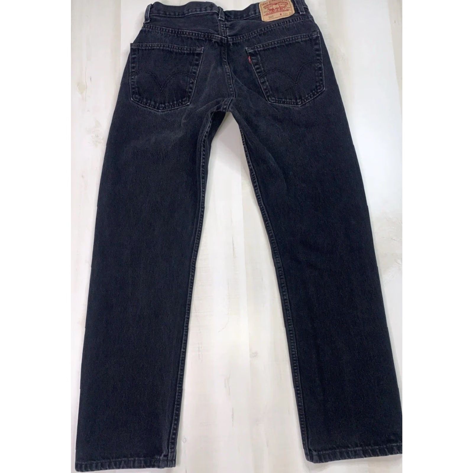 Levi's VINTAGE Levi’s 505 Regular Fit Black Straight Leg Denim Jeans Men’s 33x32-12868 Size US 33 - 7 Thumbnail