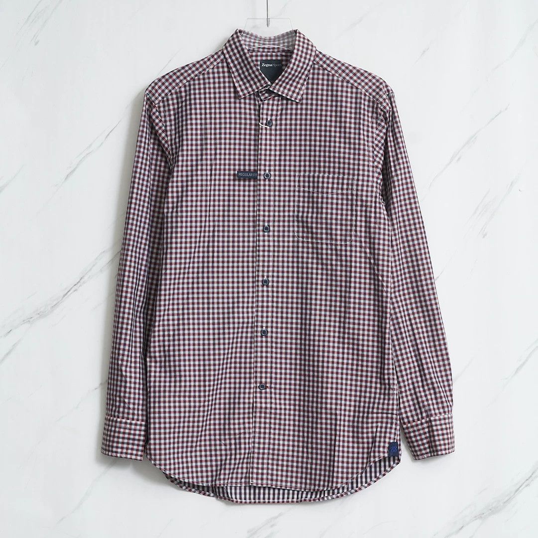 Ermenegildo Zegna Authentic ZEGNA Men's Logo Plaid Shirt Size US M / EU 48-50 / 2 - 1 Thumbnail