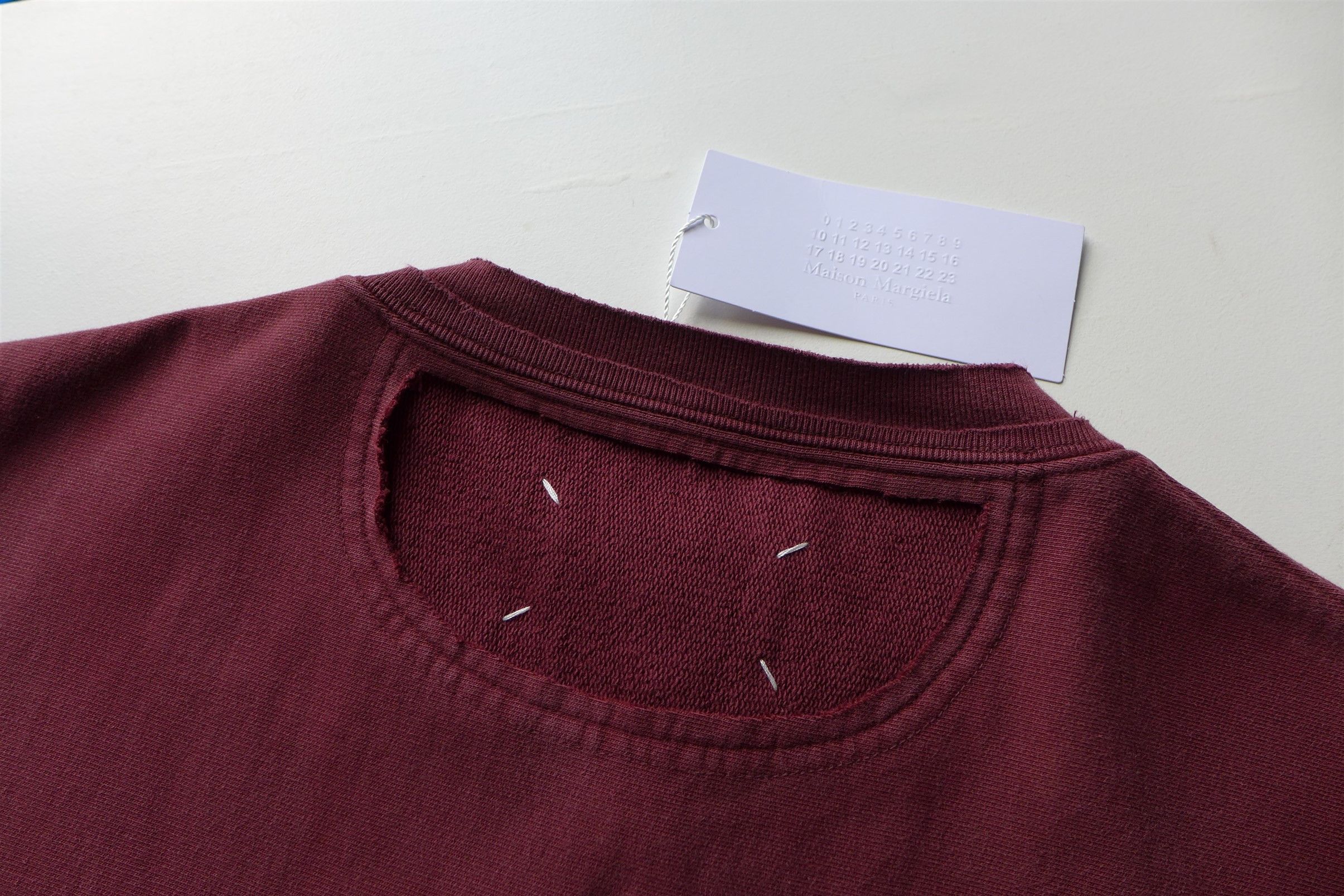 Maison Margiela Margiela Oversized Name Tag Sweatshirt - Washed Burgundy Size US L / EU 52-54 / 3 - 9 Thumbnail