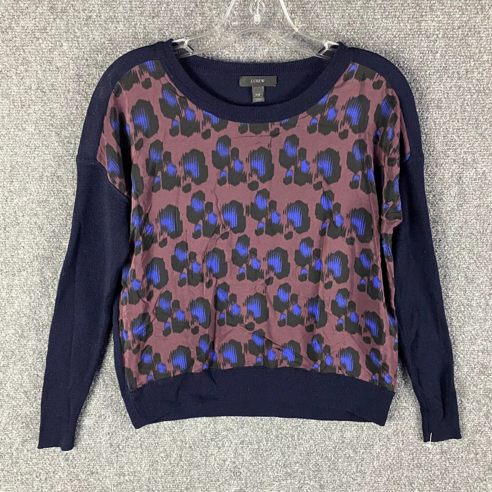 J.Crew J Crew Top Women's XXS Blue Long Sleeve Silk Merino Wool Size XXS / US 00 / IT 34 - 1 Thumbnail