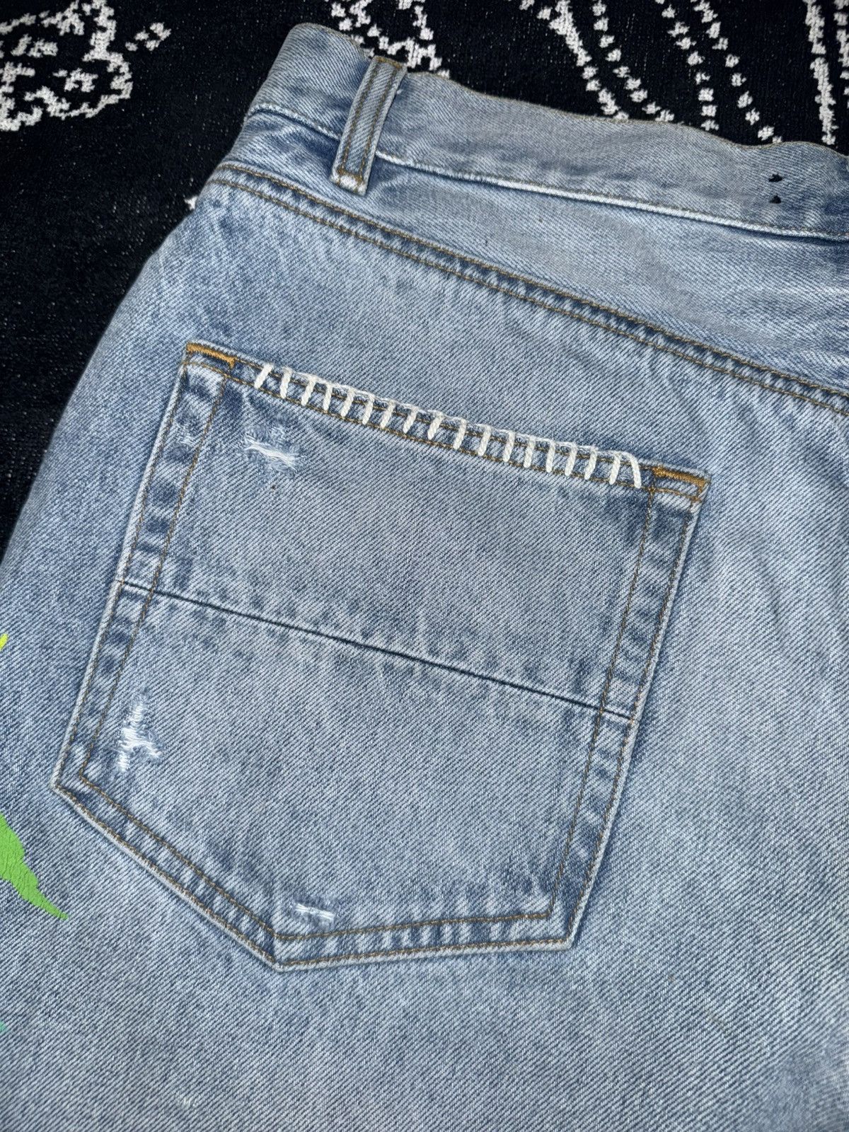 Amiri AMIRI ETERNAL HAPPINESS DENIM DISTRESSED SHORTS Size US 34 / EU 50 - 9 Thumbnail