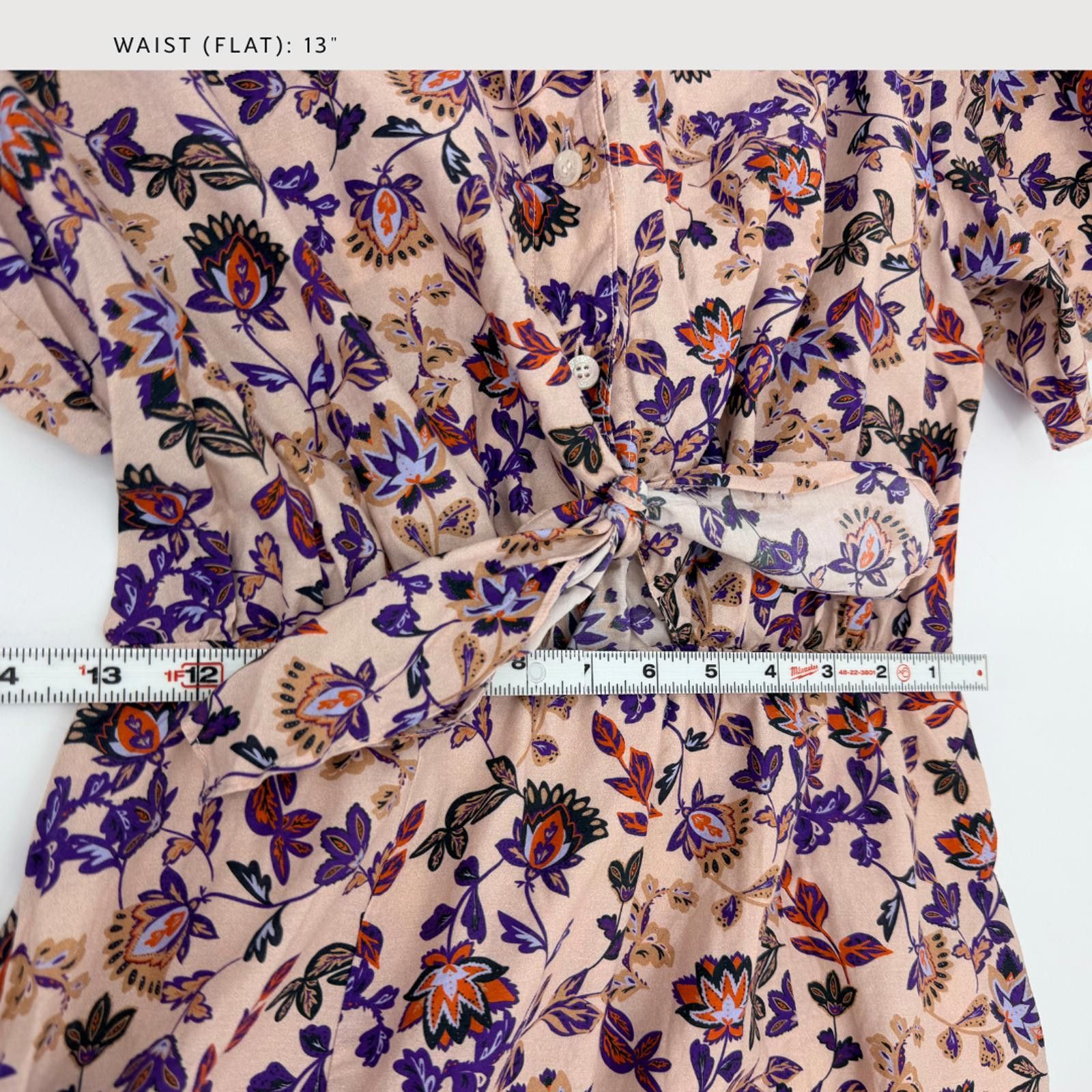 Other Thakoon Floral Tie Front Midi Dress Cotton Silk Peach S Size S / US 4 / IT 40 - 6 Thumbnail