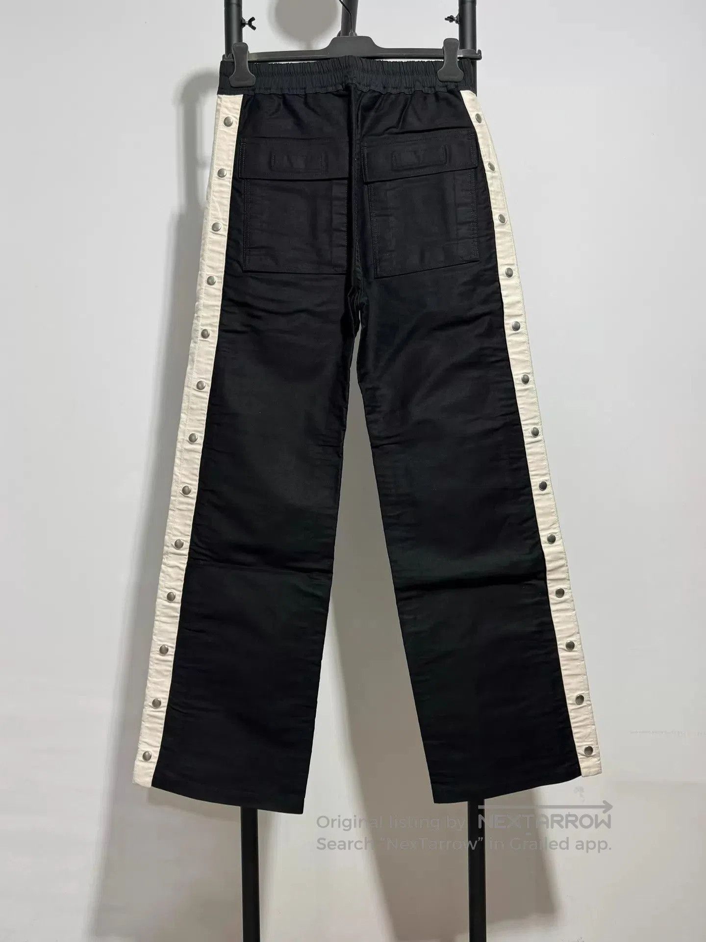 Rick Owens Black Casual Pants with White Side Stripes. Size US 32 / EU 48 - 2 Thumbnail