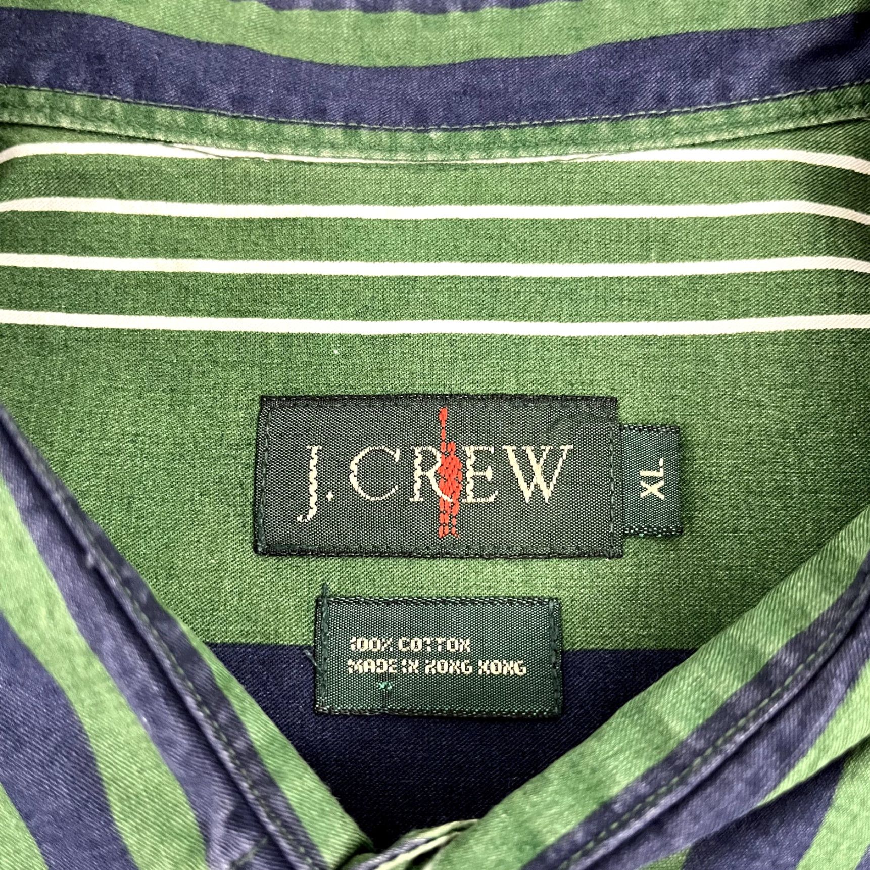 J.Crew VINTAGE J.CREW Shirt Mens XL Blue Green Oarsman Button Up Long Sleeve 90s Y2K Size US XL / EU 56 / 4 - 2 Thumbnail