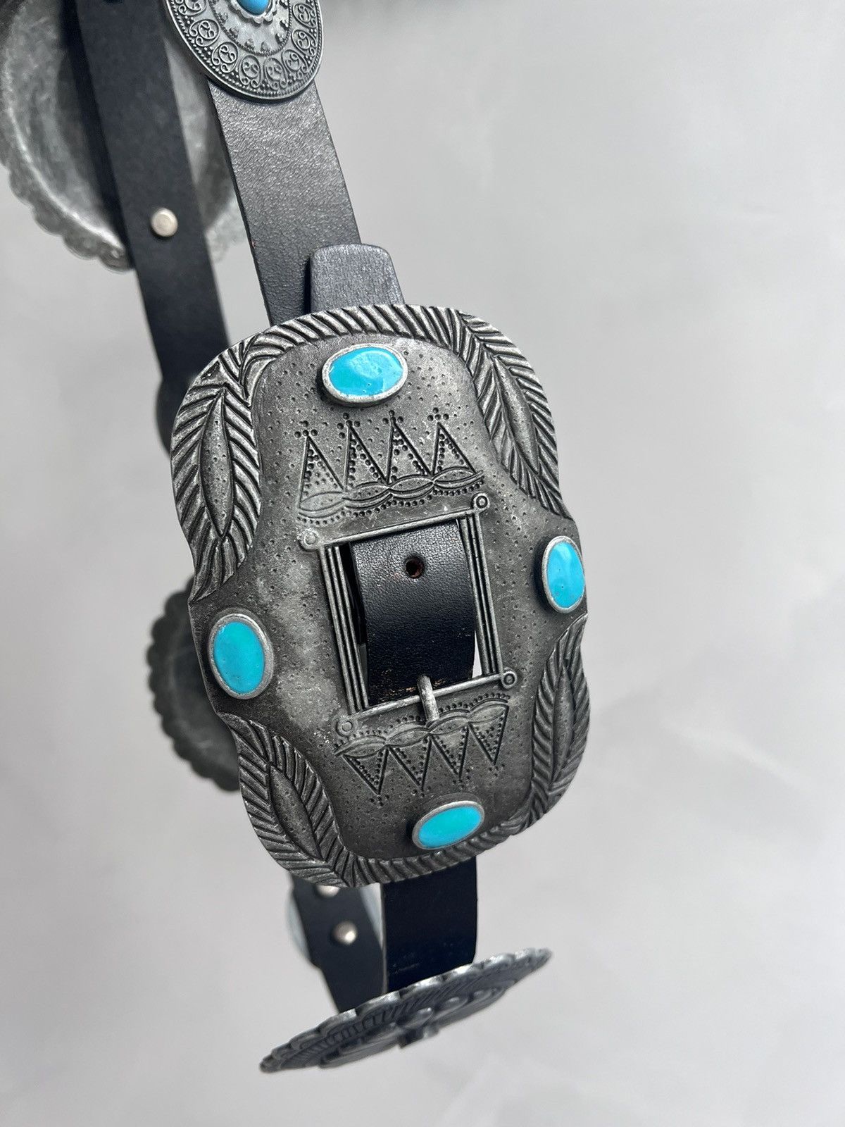 Hysteric Glamour × Vintage ARCHIVE Y2K distressed metal LEATHER BELT RICK OWENS STYLE Size ONE SIZE - 9 Thumbnail