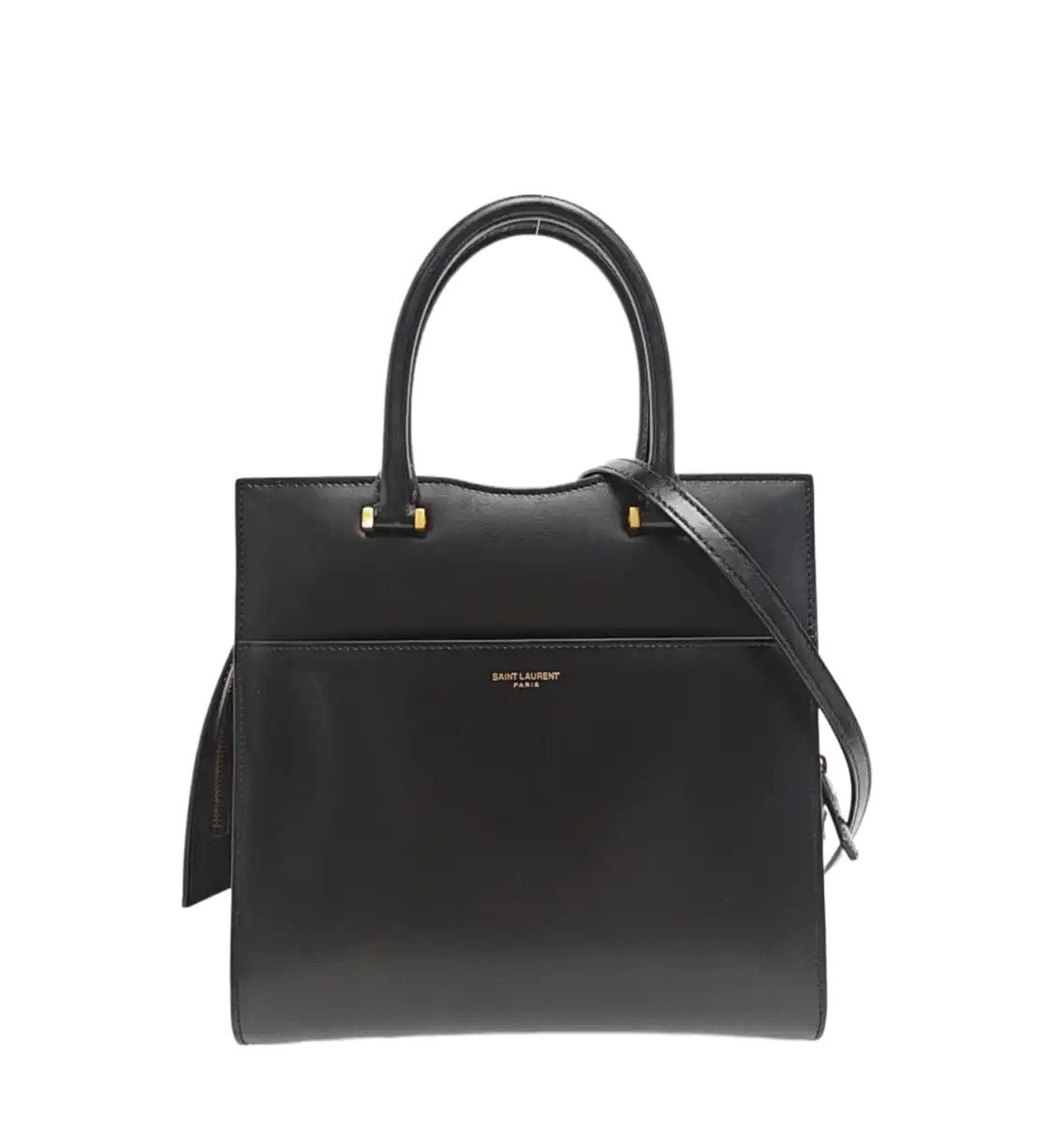 Saint Laurent Paris Ysl Small Black Cowhide Leather Shoulder Bag Gold Hardware S, Women's