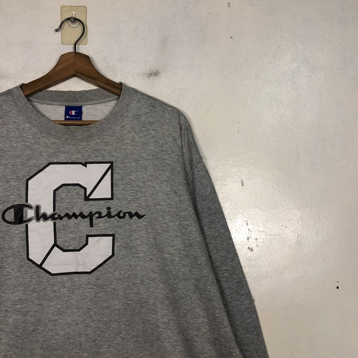 Japanese Brand 📌Vintage Sweatshirt Champion Big Logo Size US L / EU 52-54 / 3 - 8 Thumbnail