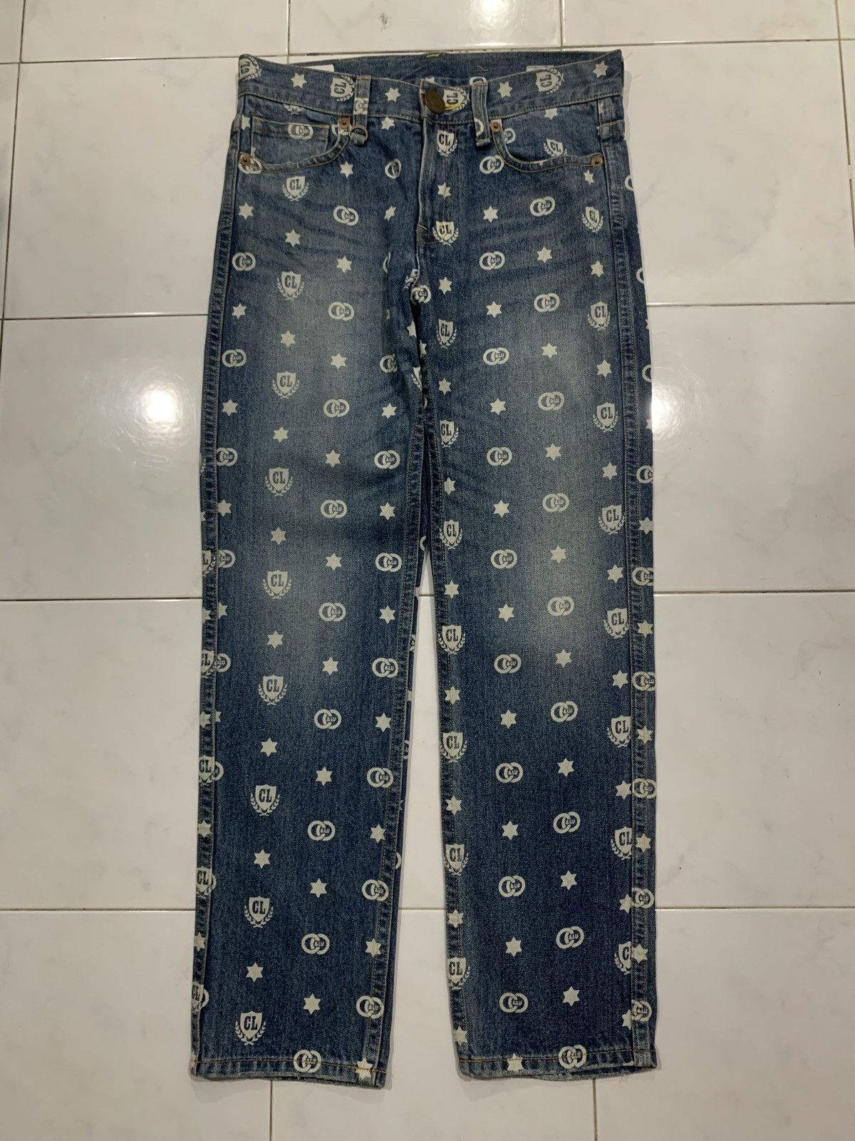 Japanese Brand Co&Lu Multi Logo All Over Print Jeans Size US 31 - 2 Thumbnail