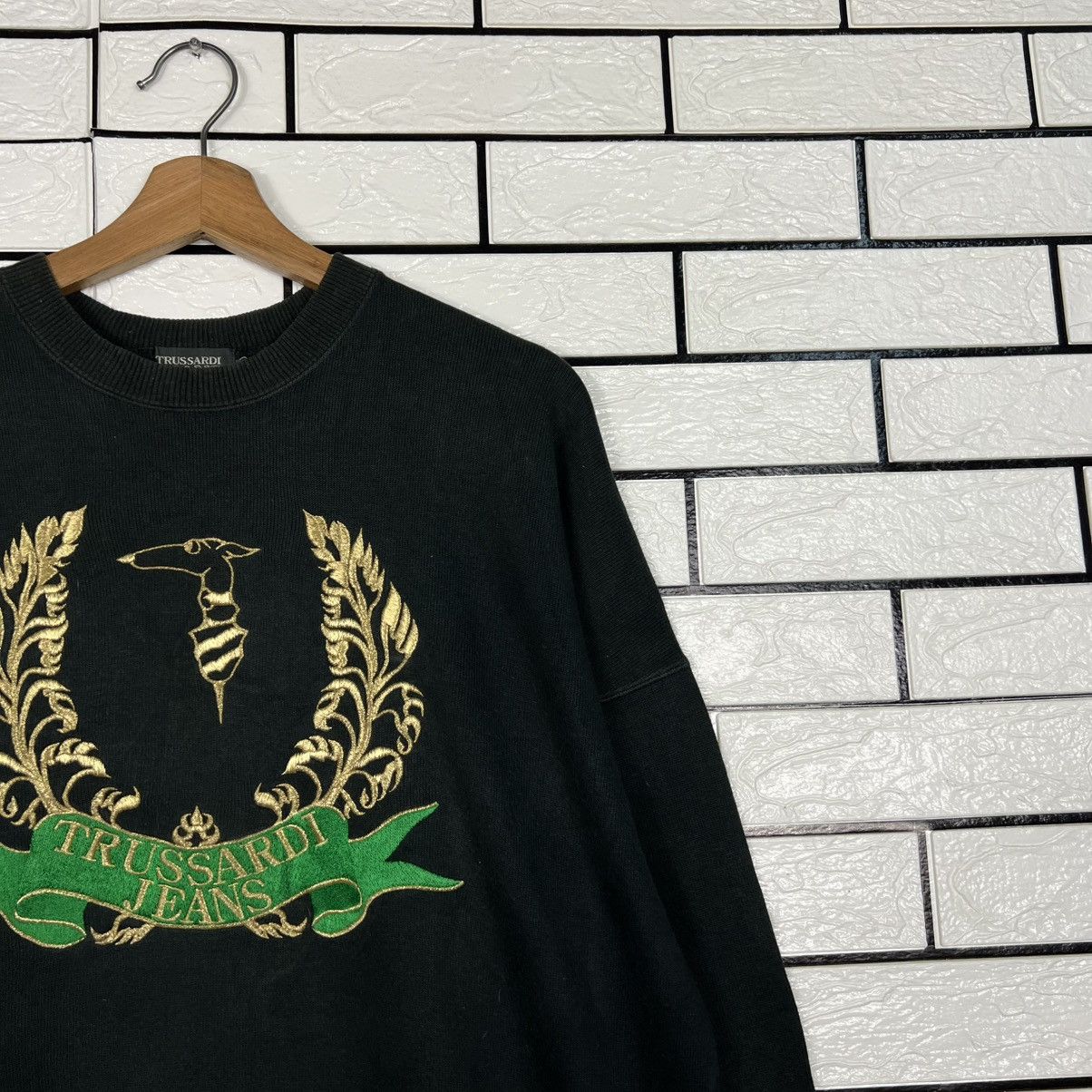 Trussardi 90's TRUSSARDI Embroidered Big Logo Sweatshirt #4014-C183 Size US M / EU 48-50 / 2 - 5 Thumbnail