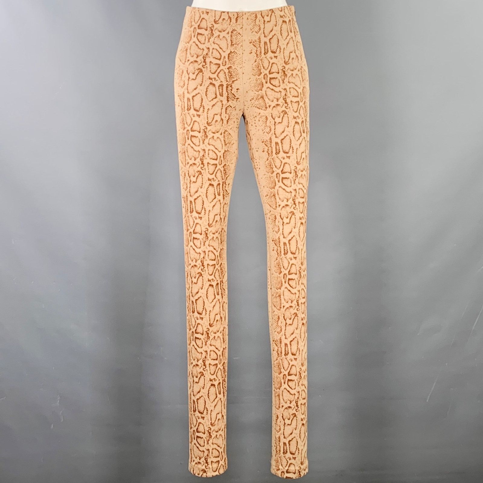 STAND STUDIO STAND STUDIO Tan Brown Polyester Snakeskin Print Leggings Size 25" / US 0 / IT 36 - 1 Thumbnail