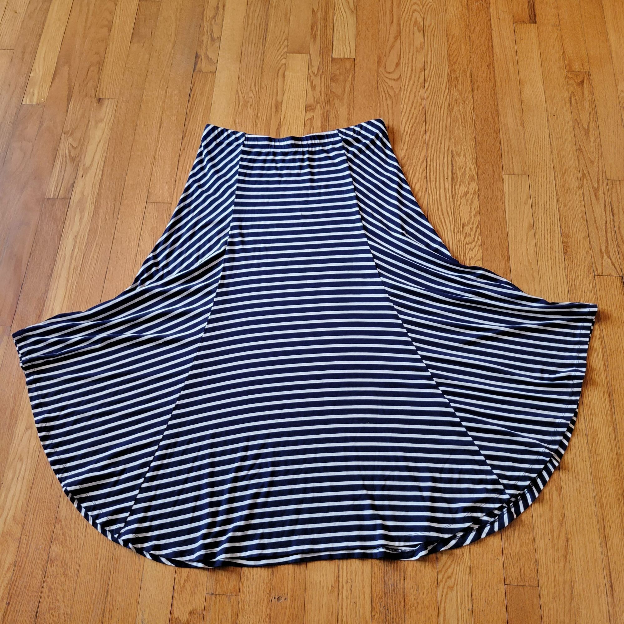 Vintage Chicos Striped L 12 Blue White Maxi Skirt Size 2 Modest Chur Size 34" / US 12 / IT 48 - 3 Thumbnail