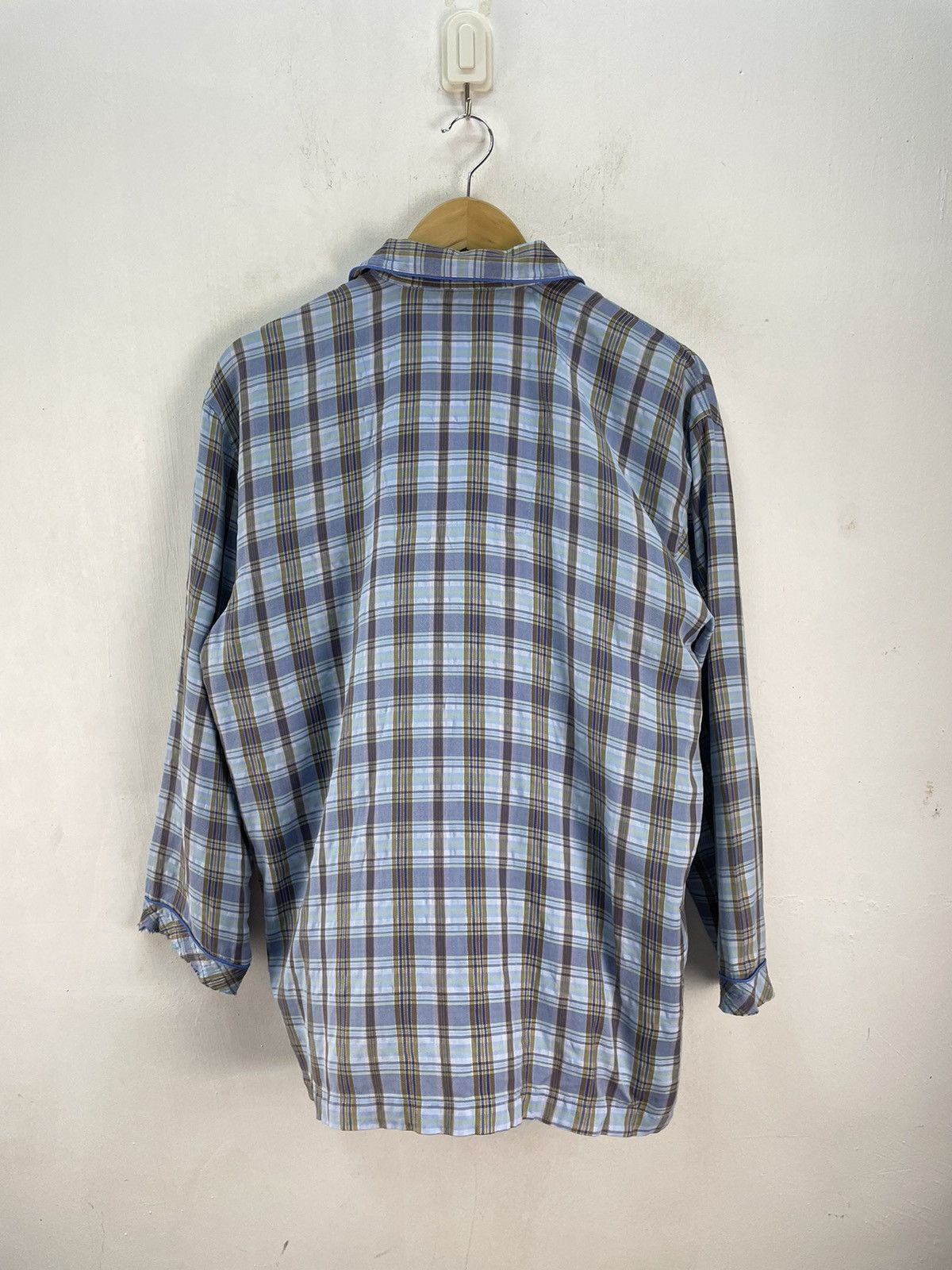 Christian Dior Monsieur Vintage Christian Dior Pyjama Shirt Long Sleeve Checked Size US L / EU 52-54 / 3 - 5 Thumbnail