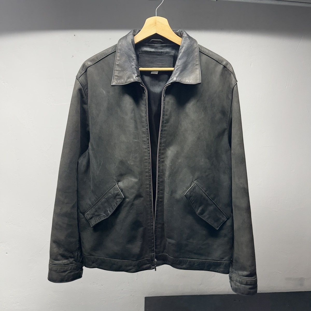 Vintage Vintage Faded Black Leather Blouson Jacket ERD Grunge Chrome Size US L / EU 52-54 / 3 - 2 Thumbnail