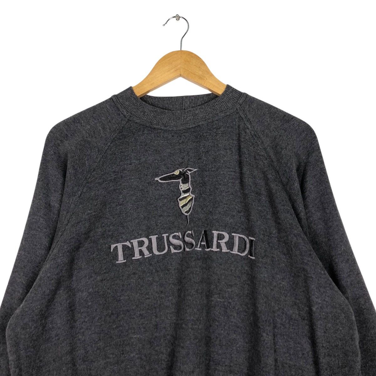 Trussardi × Vintage Vintage Trussardi Sweatshirt Spell Out bIG logo Size US L / EU 52-54 / 3 - 2 Thumbnail