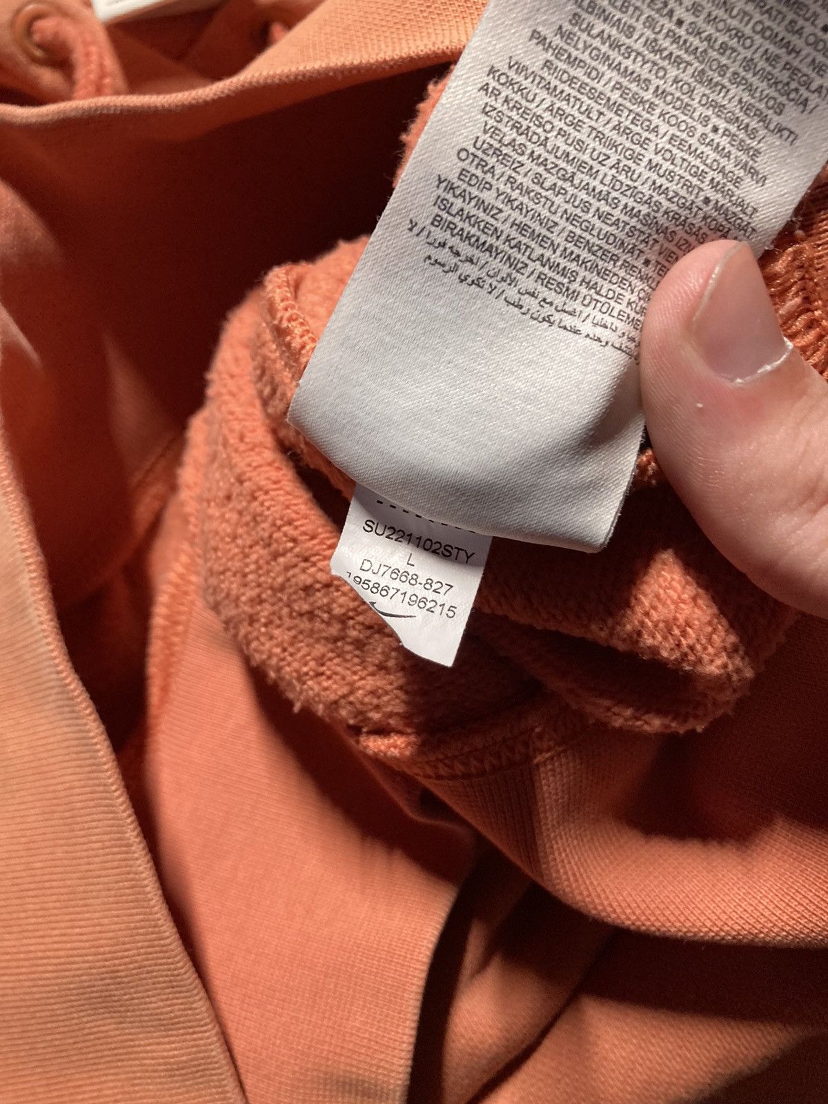 Nike × Vintage ⛩️ Nike Hoodie Center Logo Vintage Y2K Baggy Faded orange Size US L / EU 52-54 / 3 - 7 Thumbnail