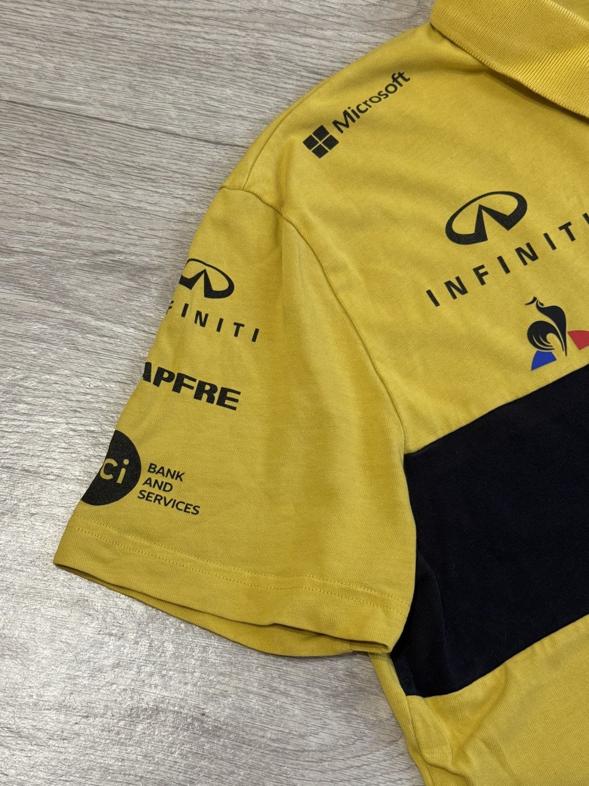 Le Coq Sportif 🔷Renault Sport F1 Racing Infiniti Microsoft Polo T-shirt🔷 Size US XL / EU 56 / 4 - 3 Thumbnail