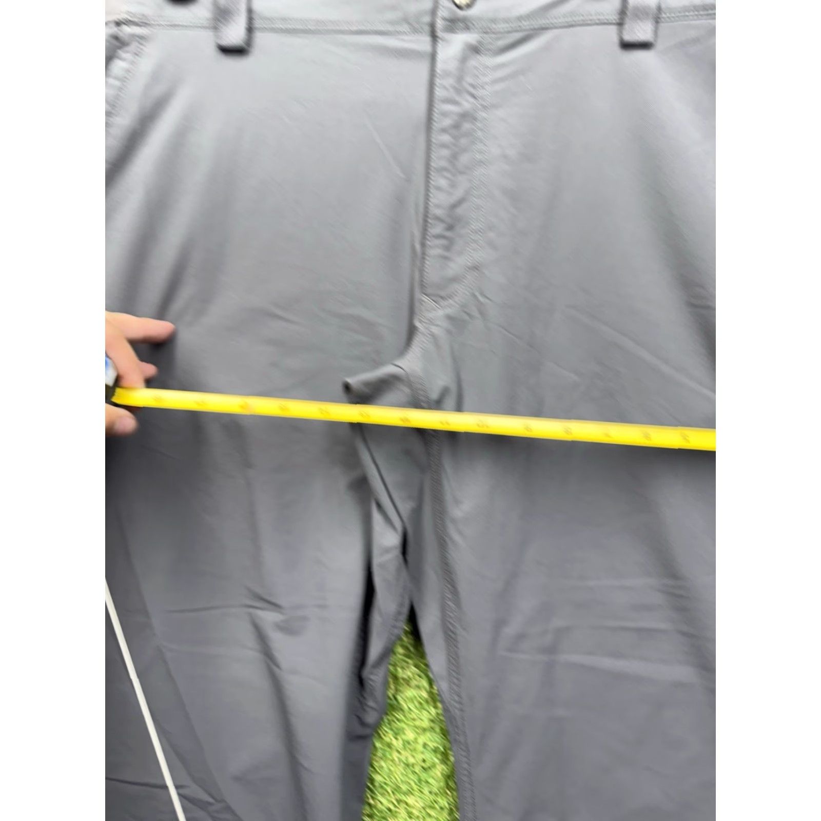 Vintage Duluth Trading Work Pants Mens 40x30 Gray Solid Chino Mid Rise Elastic Waist Pockets Size US 40 / EU 56 - 3 Thumbnail