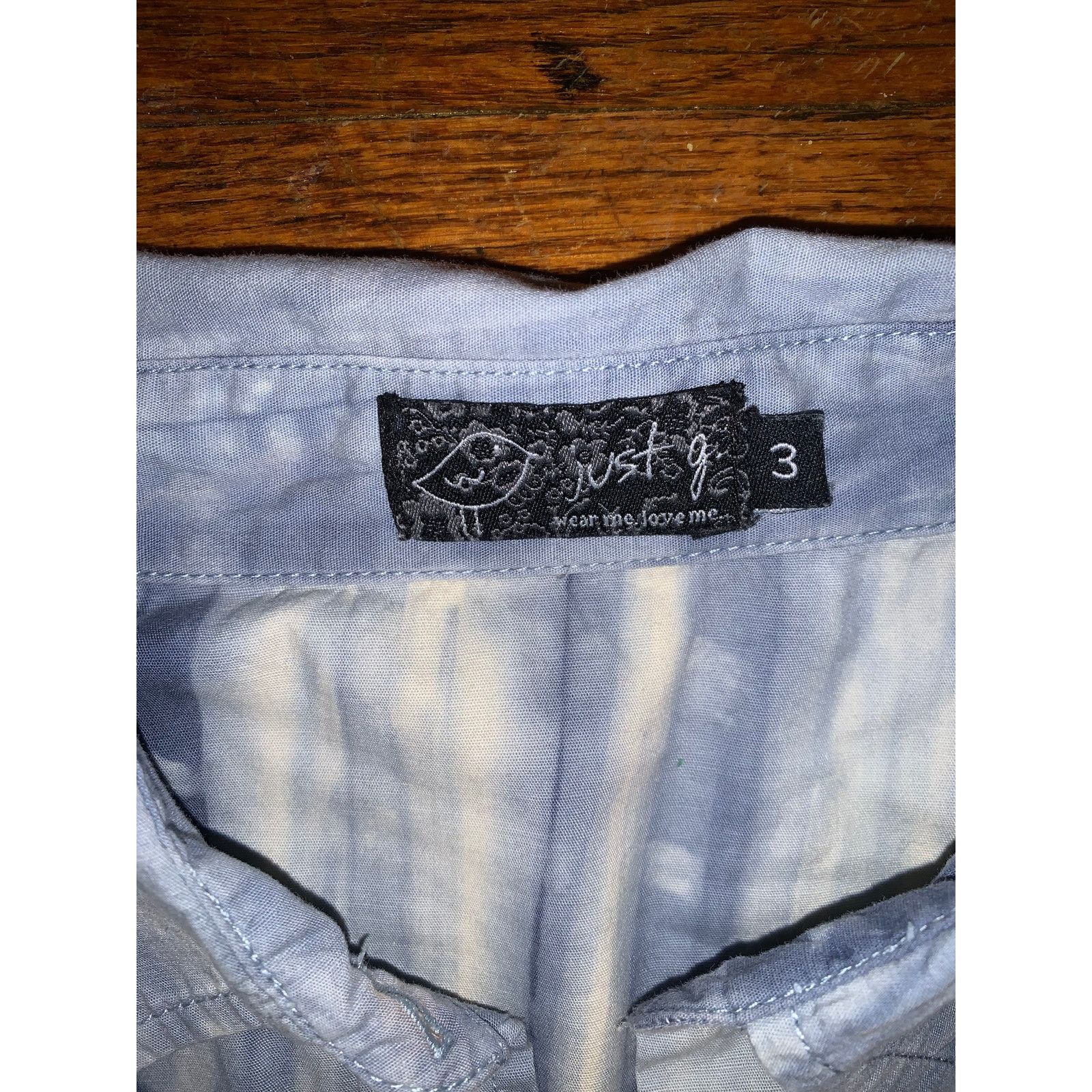 Other Y2K Just G Blue Tie Dye Lace Back Button Up Womens Size 3 Size S / US 4 / IT 40 - 4 Thumbnail