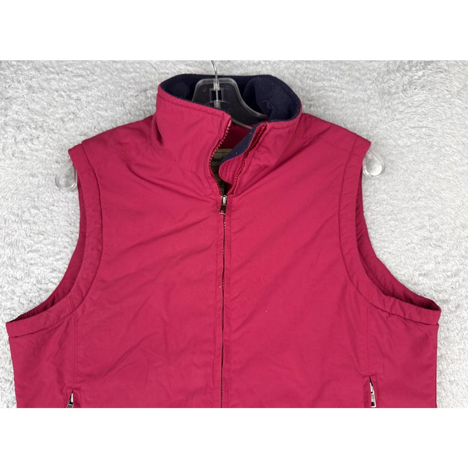 Vintage LL Bean Vest Womens Medium Raspberry Red Fleece Lined Nylon Zip Pockets Outdoor Size M / US 6-8 / IT 42-44 - 6 Thumbnail