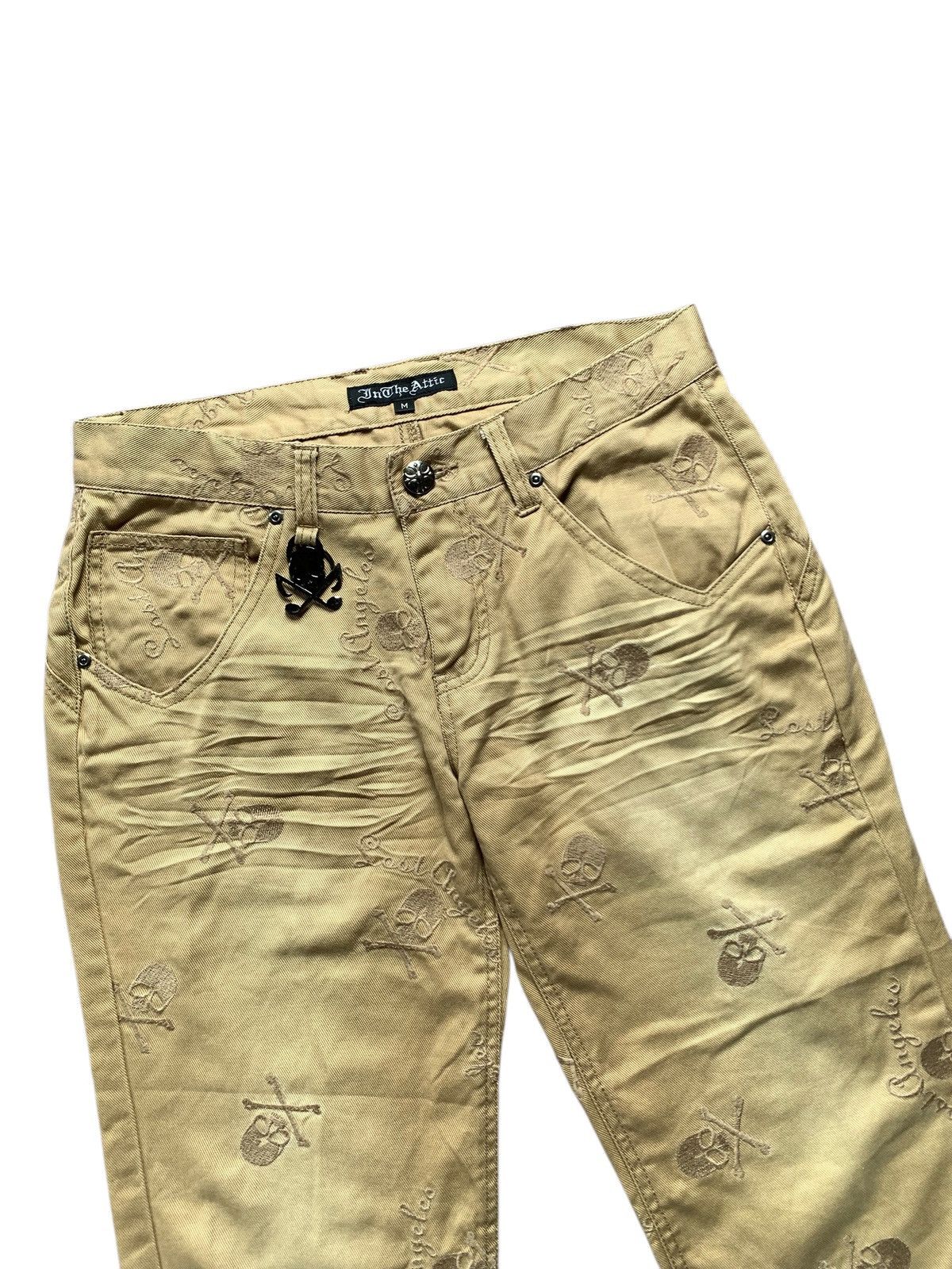 In The Attic × Japanese Brand 🕸️RARE🕸️in the attic skull emboired short pants Size US 31 - 2 Thumbnail