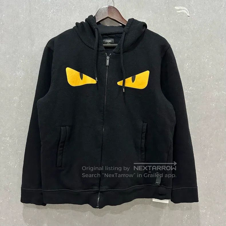 Fendi Fendi Black monster eye wool hooded pullover with drawstri Size US L / EU 52-54 / 3 - 1 Thumbnail