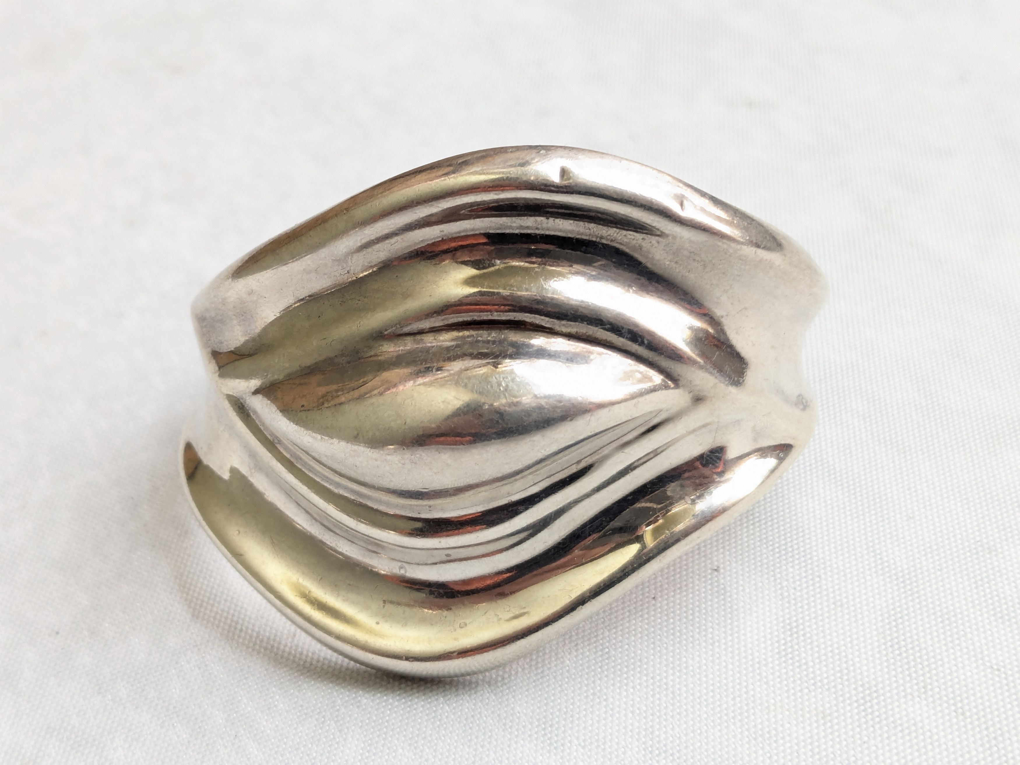 Jewelry Vintage Taxco Sterling Silver Cuff Bracelet Abstract Modern Size ONE SIZE - 3 Thumbnail