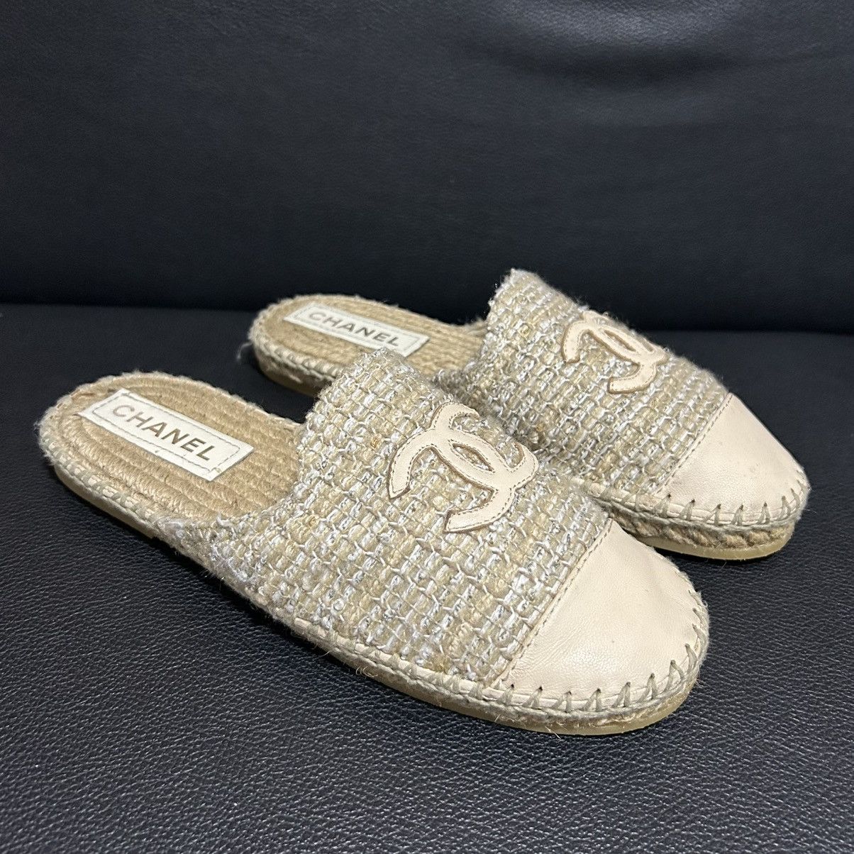 Chanel CHANEL - ESPADRILLE MULE SLIP ON FLATS Size US 9 / IT 39 - 1 Thumbnail