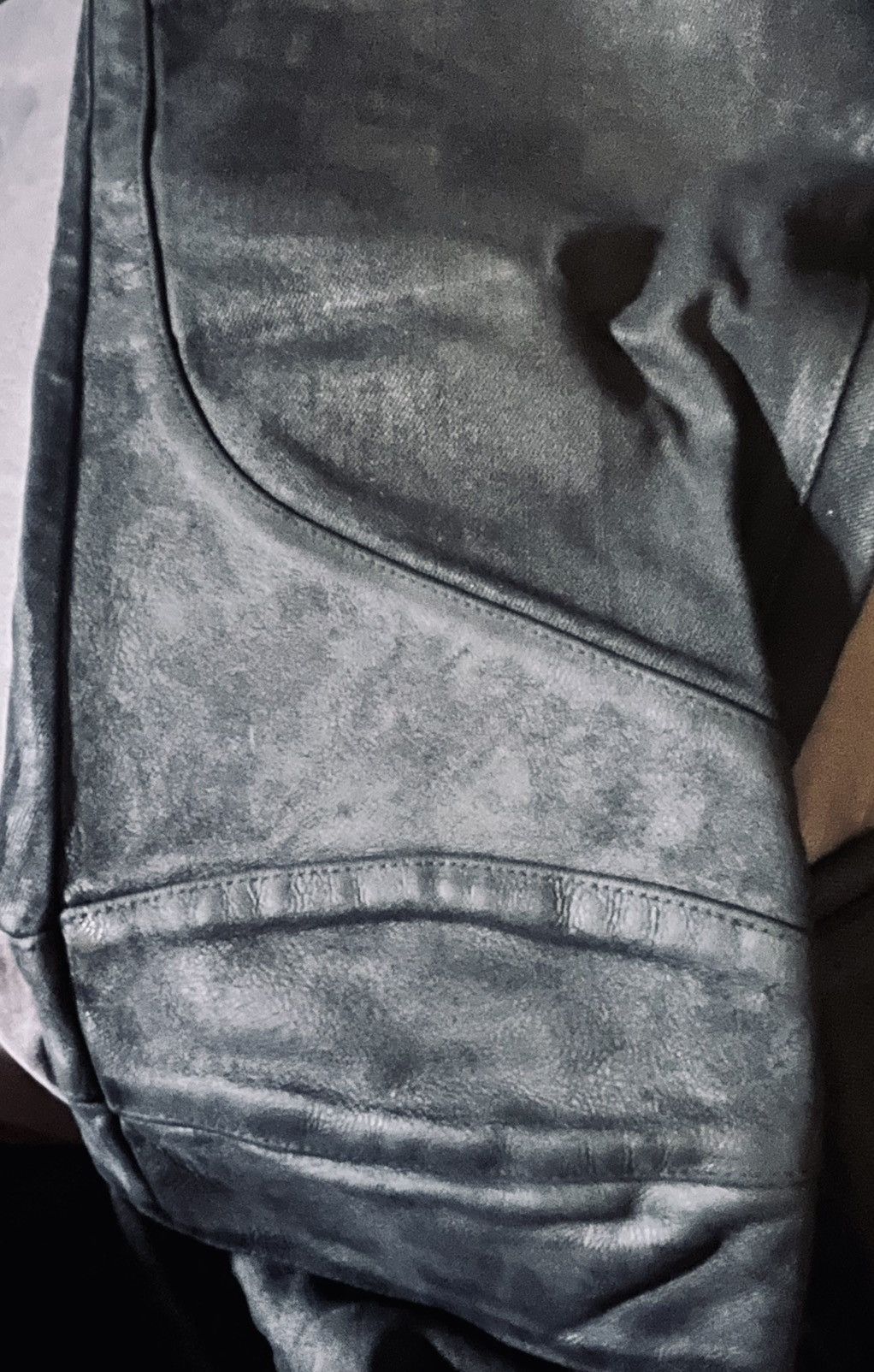 Balmain Balmain Waxed/Leather Paneled Biker Jeans Size US 30 / EU 46 - 8 Thumbnail