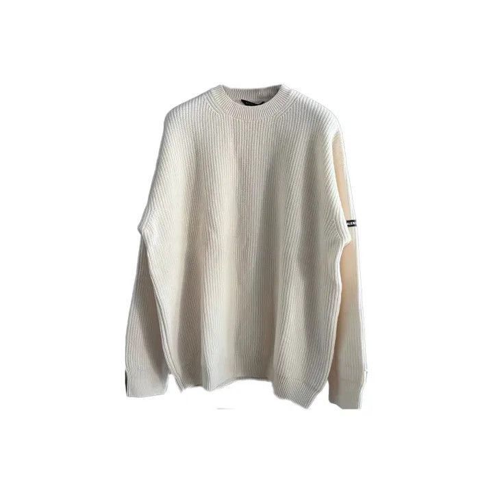 Balenciaga Balenciaga Balenciaga White Long Sleeve Sweater for Men -2 Size US L / EU 52-54 / 3 - 1 Thumbnail