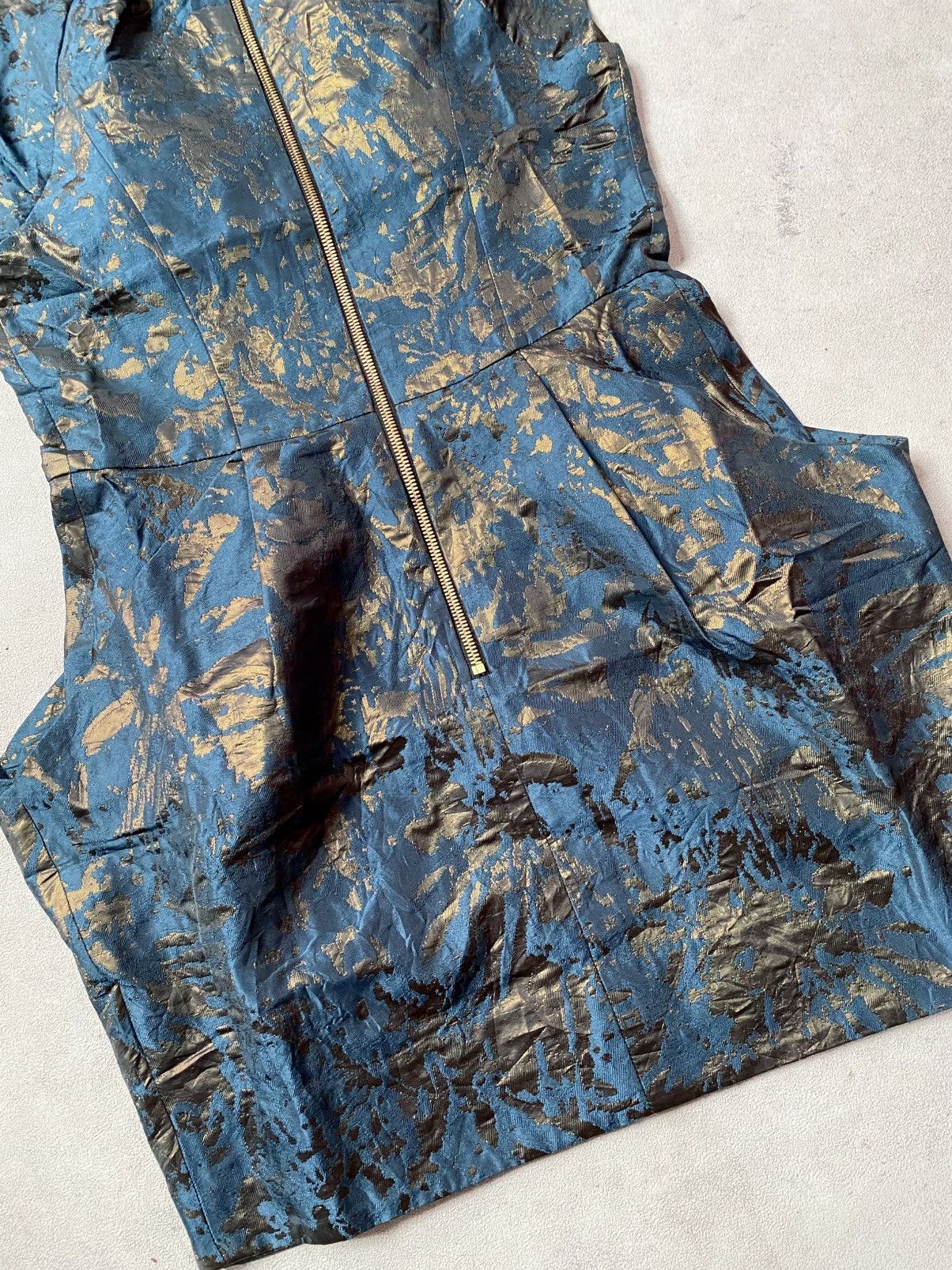 Allsaints All Saints Spitalfields Blue Gold Mini Dress Size S / US 4 / IT 40 - 8 Thumbnail