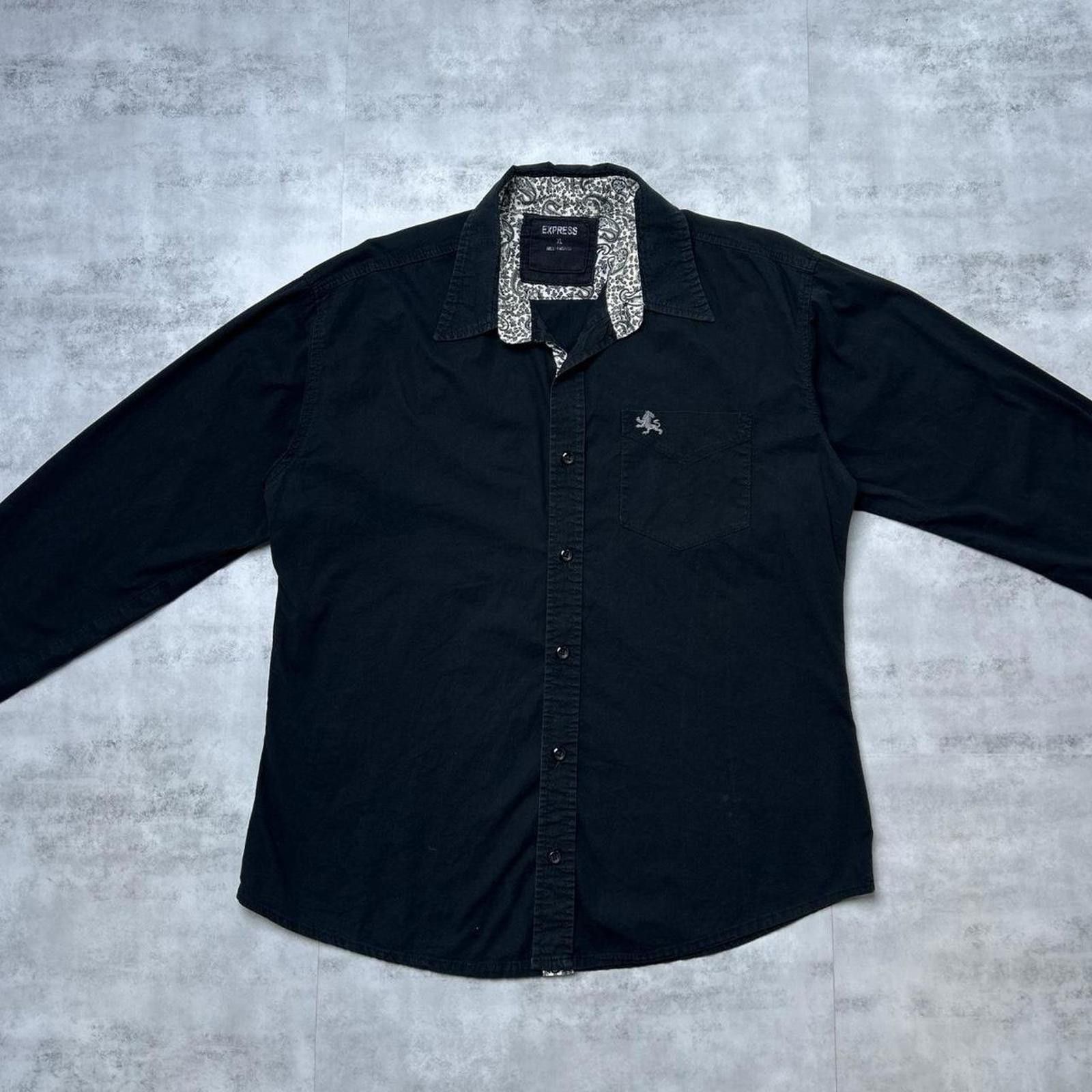 Express Y2K Express 00s Black button up shirt Size US XL / EU 56 / 4 - 4 Thumbnail