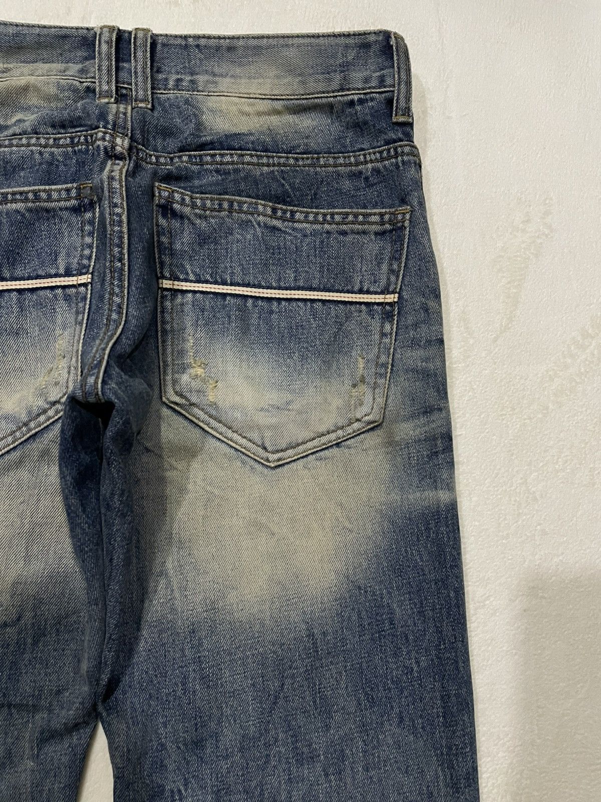 Japanese Brand Vintage Improves Boot Cut Distress Mudwash Denim Jeans Size US 31 - 14 Thumbnail