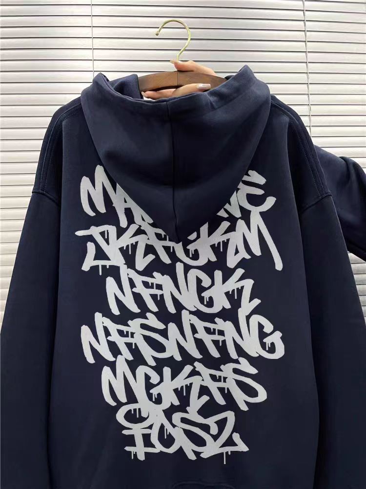Designer × Japanese Brand Hip Hop Love Print Thickened Loose Hooded Sweatshirt Size US L / EU 52-54 / 3 - 2 Thumbnail