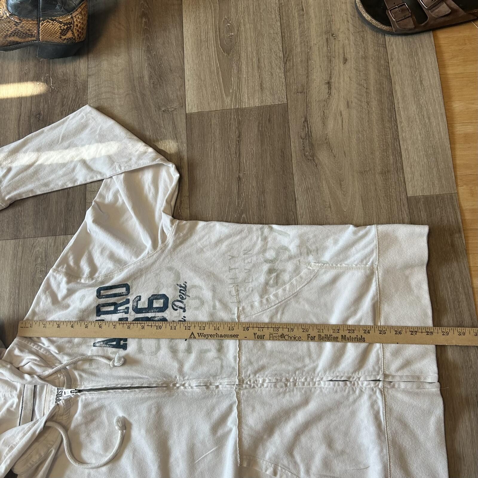 Aeropostale Sick Y2k Aeropostale Aero White Zip-Up Hoodie size XL Size US XL / EU 56 / 4 - 6 Thumbnail
