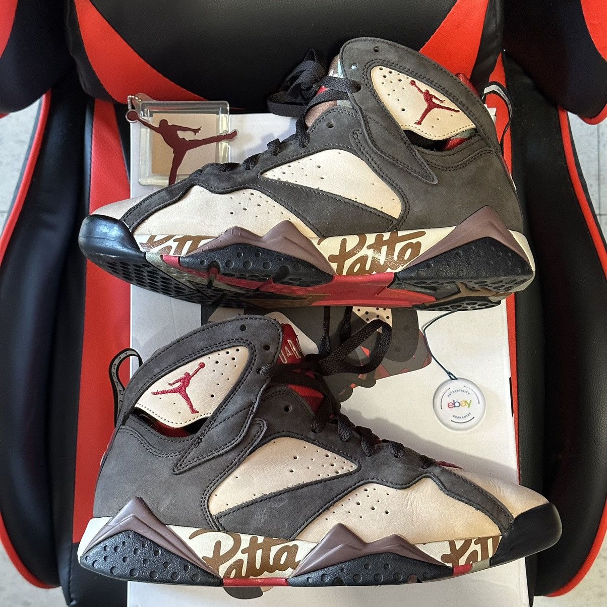 Jordan Brand × Nike Jordan 7 Retro Patta mens size 9 ( shimmer red velvet brown) Size US 9 / EU 42 - 1 Thumbnail