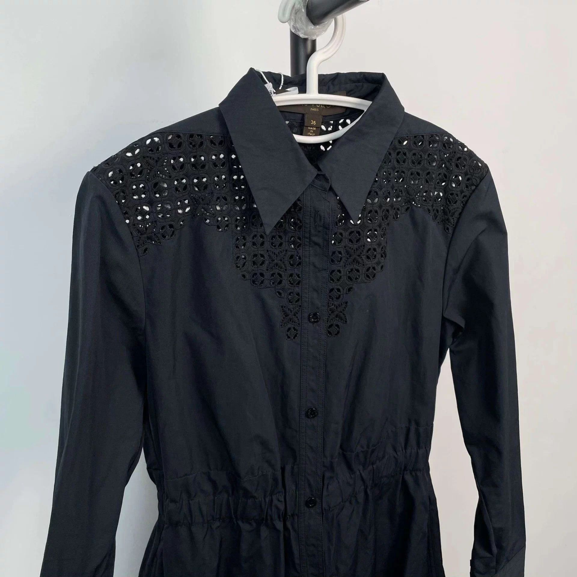 Louis Vuitton LV cutout embroidery navy dress 36 Size XS / US 0-2 / IT 36-38 - 3 Thumbnail