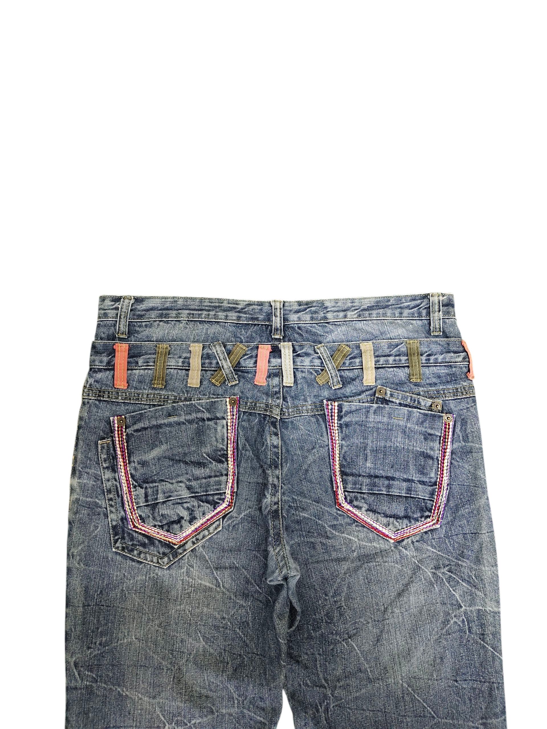 Hysteric Glamour × Undercover Japanese Brand Double Waist Clawmark Distress Faded Jeans Size US 37 - 2 Thumbnail