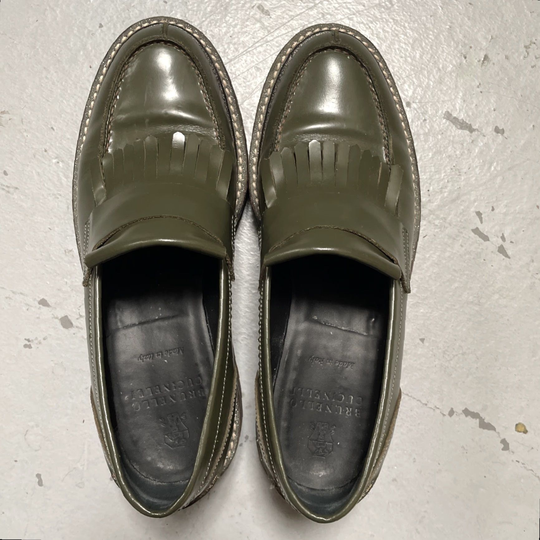 Brunello Cucinelli Brunello Cucinelli Slip On Loafers Vibram Sole Italy Euro 39 Women’s US 8.5 Green Loafer Womens Size US 9 / IT 39 - 5 Thumbnail