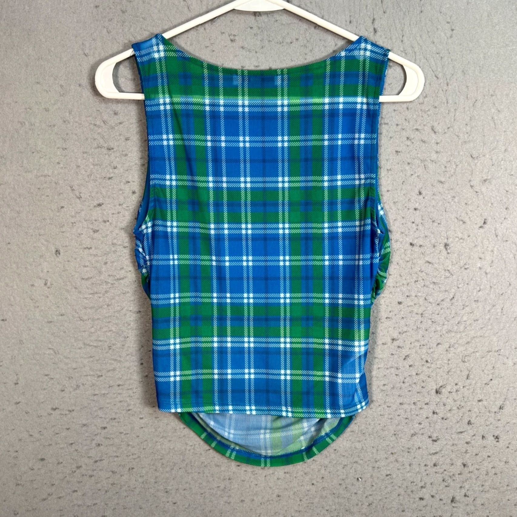 Mango Mango Womens Small Blue Plaid Sleeveless Tank Top Polyester Blend Sleeveless Tank Blue Mango Womens Small Plaid Sleeveless Tank Top Polyester Blend Size S / US 4 / IT 40 - 2 Thumbnail