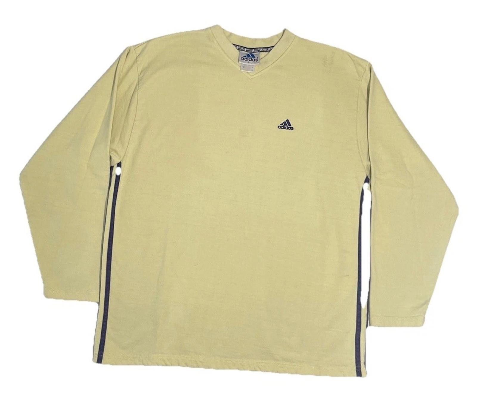Adidas 1990s Adidas Yellow/Purple Stripes Embroidered Boxy Crewneck Size US L / EU 52-54 / 3 - 1 Thumbnail