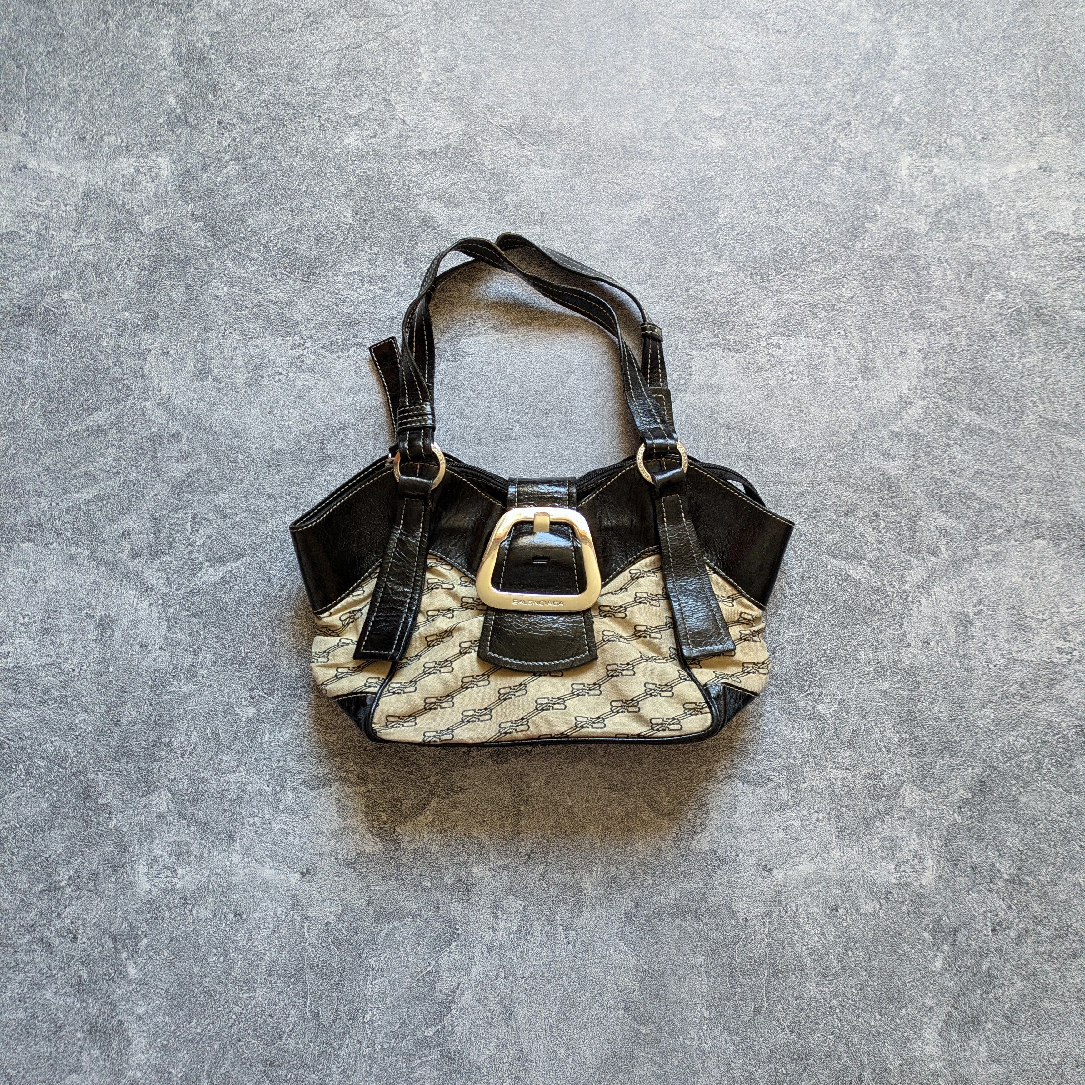 Balenciaga Vintage Balenciaga BB Logo Monogram Canvas Shoulder Bag 