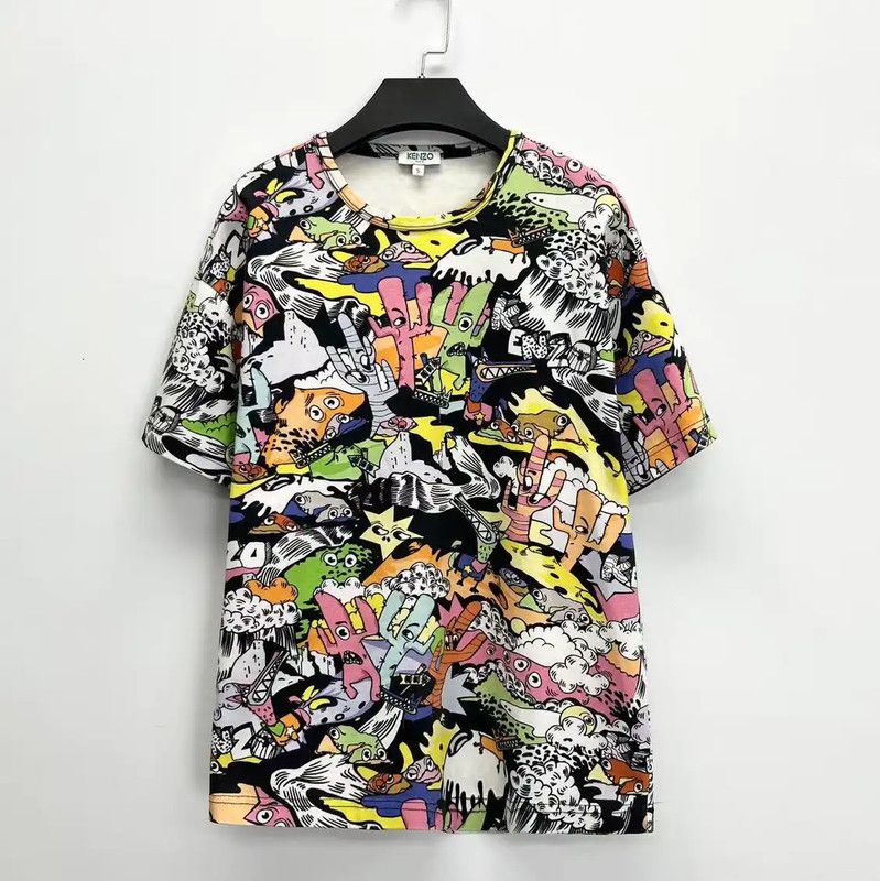 Kenzo KENZO Colorful Cotton Blend T-Shirt for Women 0089 Size S / US 4 / IT 40 - 1 Thumbnail