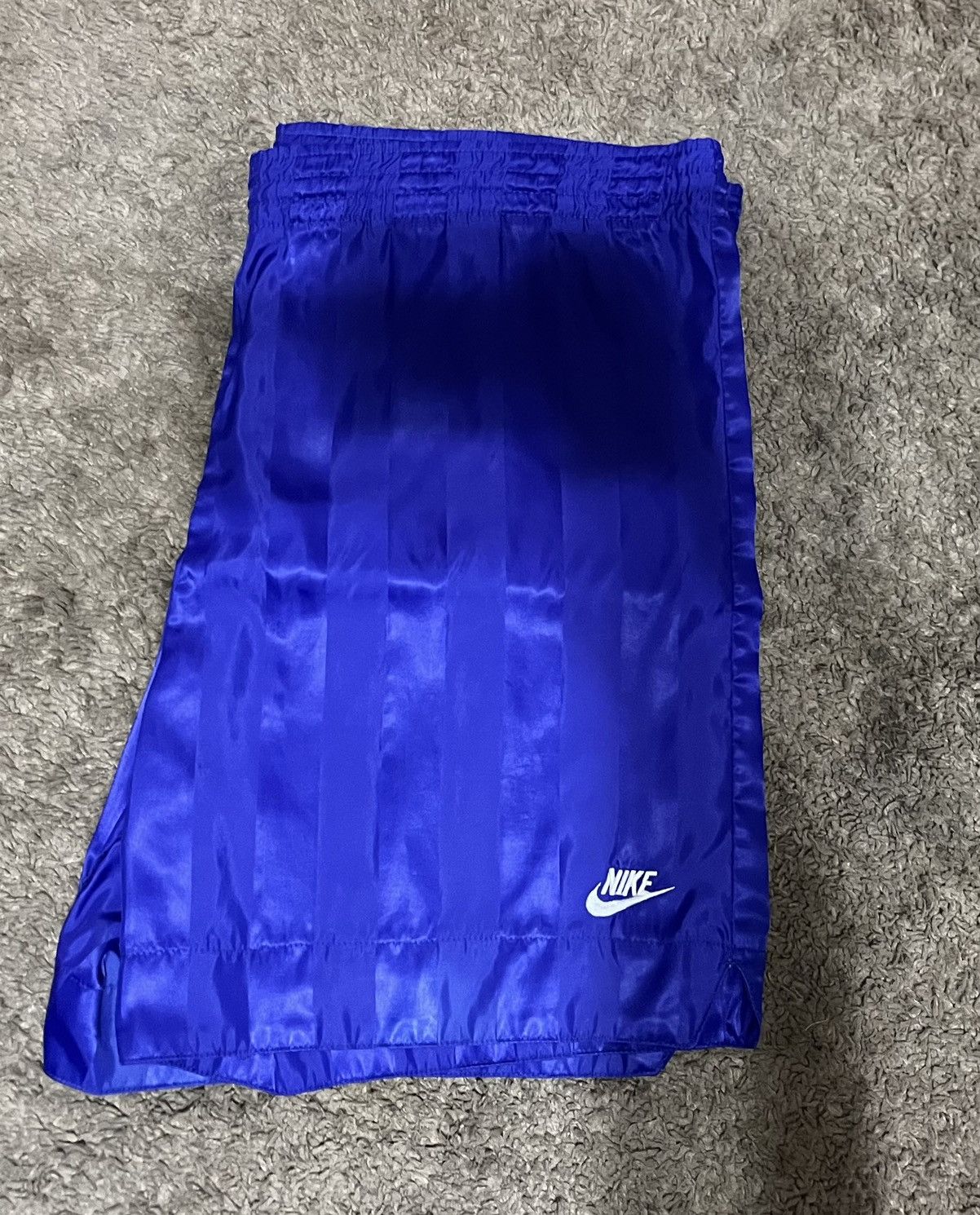Nike × Vintage Vintage 90s Nike Pinstripe Purple Shorts Size US 36 / EU 52 - 1 Thumbnail