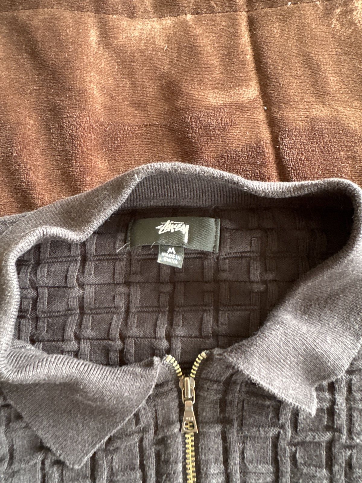 Stussy Textured Quarter Zip Polo Size US M / EU 48-50 / 2 - 5 Thumbnail
